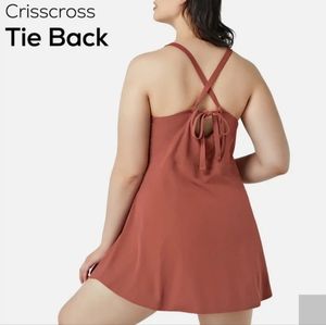 NWT Halara High Neck Everyday Cloudful Air 2-Piece Plus Dress, Brick Red, 3X